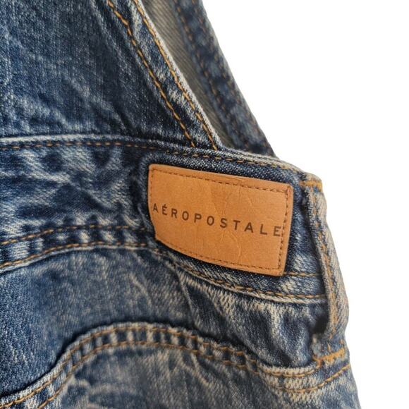 Aeropostale Denim Jean Distressed BIB Overalls Pants Size S - Picture 11 of 11